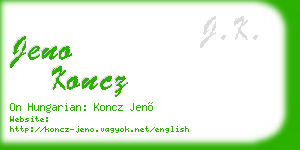jeno koncz business card